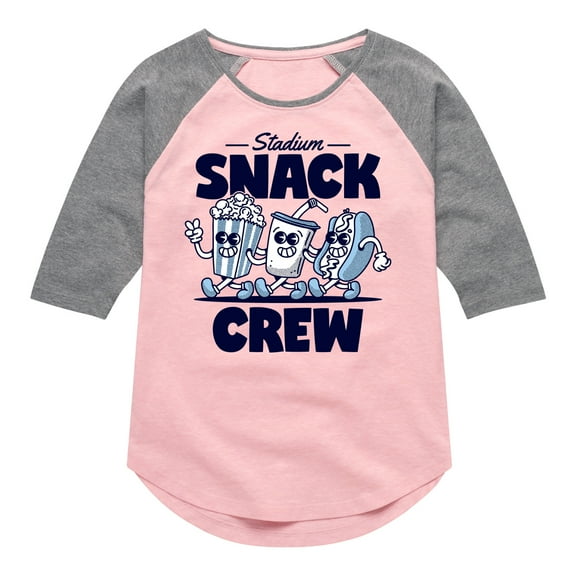 Instant Message - Stadium Snack Crew  - Girls Shirt Tail Raglan