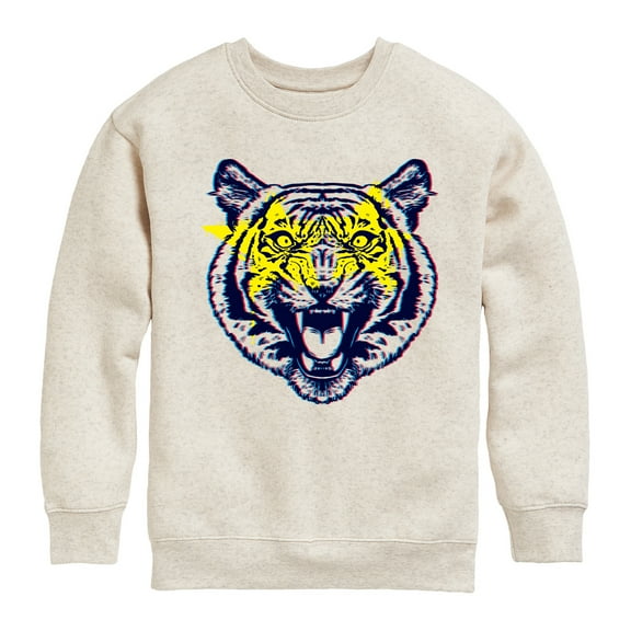 Instant Message - Star Eyed Tiger - Toddler & Youth Crewneck Fleece Sweatshirt