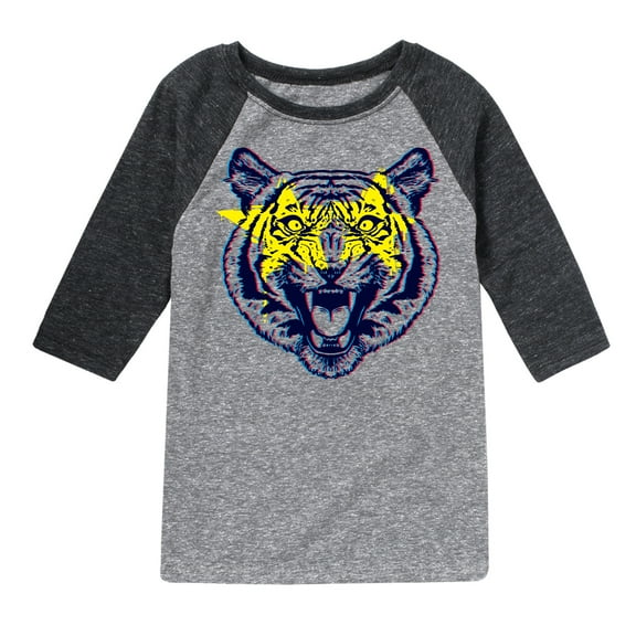 Instant Message - Star Eyed Tiger - Toddler & Youth Raglan Graphic T-Shirt