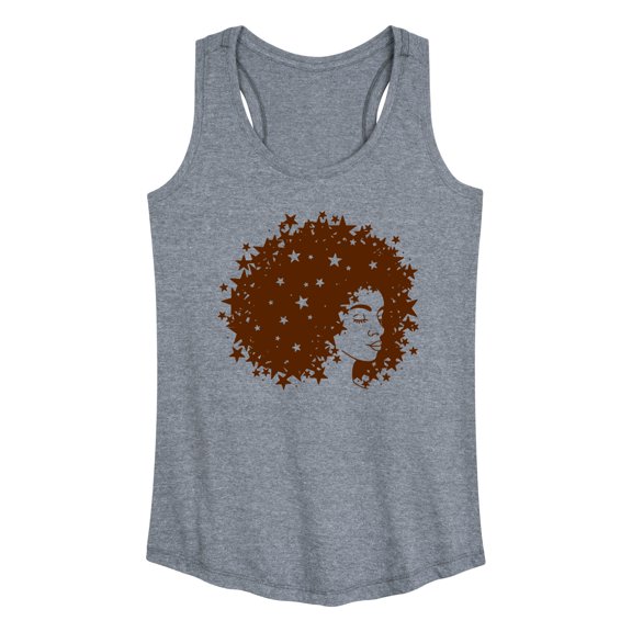 Instant Message - Starry Afro Woman - Women's Racerback Tank Top