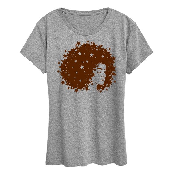 Instant Message - Starry Afro Woman - Women's Short Sleeve Graphic T-Shirt