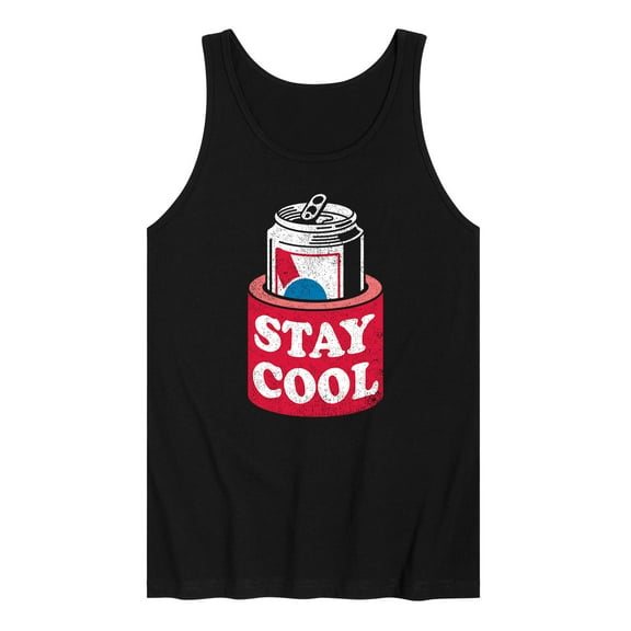 Instant Message - Stay Cool Beer Can - Mens Jersey Graphic Tank