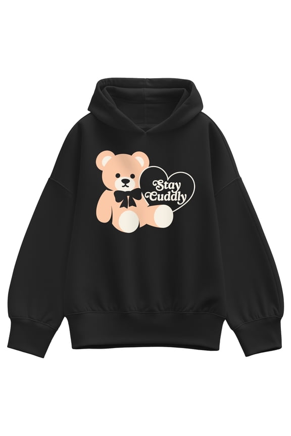 - Stay Cuddly Bear - Women's Oversized Fleece Hoodie Sweatshirt