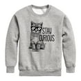 thumbnail image 1 of Instant Message - Stay Curious Cat - Toddler & Youth Crewneck Fleece Sweatshirt, 1 of 6