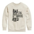 thumbnail image 1 of Instant Message - Stay Curious Cat - Toddler & Youth Crewneck Fleece Sweatshirt, 1 of 6
