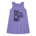 thumbnail image 1 of Instant Message - Stay Curious Cat - Toddler & Youth Girls A-line Dress, 1 of 5