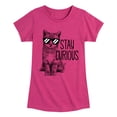 thumbnail image 1 of Instant Message - Stay Curious Cat - Toddler & Youth Girls Short Sleeve Graphic T-Shirt, 1 of 6