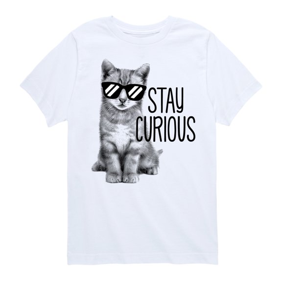Instant Message - Stay Curious Cat - Toddler & Youth Short Sleeve Graphic T-Shirt