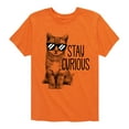 thumbnail image 1 of Instant Message - Stay Curious Cat - Toddler & Youth Short Sleeve Graphic T-Shirt, 1 of 6
