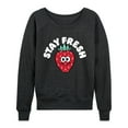 thumbnail image 1 of Instant Message - Stay Fresh Strawberry - Women's Lightweight French Terry Long Sleeve Shirt, 1 of 6