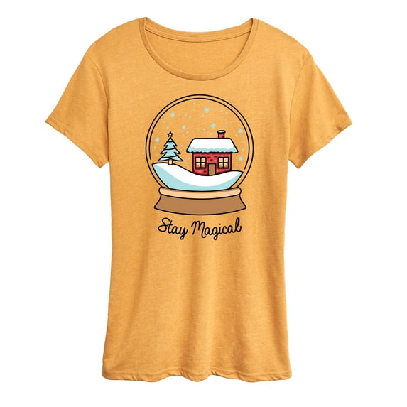 Instant Message - Stay Magical Snow Globe - Women's Short Sleeve Graphic T-Shirt
