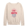 thumbnail image 1 of Instant Message - Stay Sinister Cat  - Women's Lightweight French Terry Long Sleeve Shirt, 1 of 6