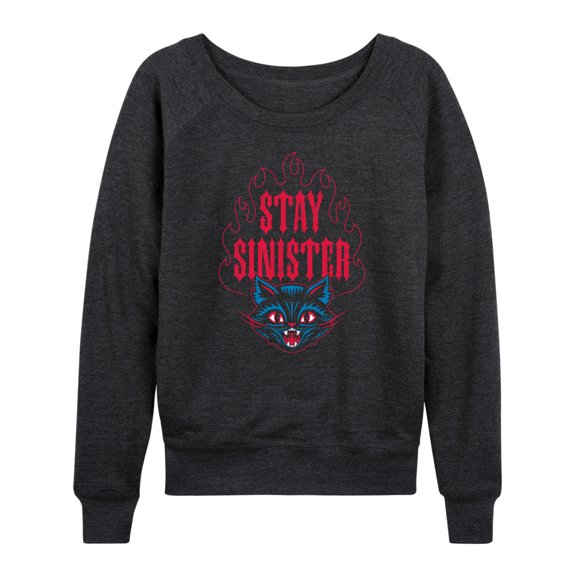 Instant Message - Stay Sinister Cat  - Women's Lightweight French Terry Long Sleeve Shirt
