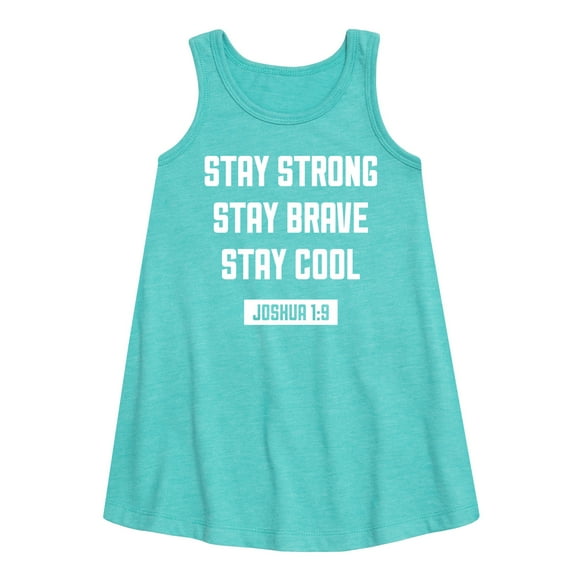 Instant Message - Stay Strong Brave Cool - Toddler & Youth Girls A-line Dress