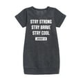 thumbnail image 1 of Instant Message - Stay Strong Brave Cool - Toddler & Youth Girls Fleece Dress, 1 of 5