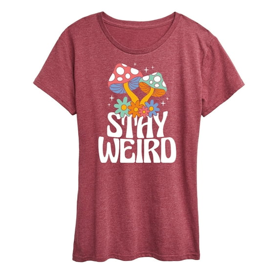 Instant Message - Stay Weird Mushrooms - Women's Short Sleeve Graphic T-Shirt