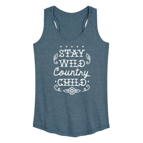 Instant Message - Stay Wild Country Child - Women's Racerback Tank Top