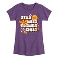 thumbnail image 1 of Instant Message - Stay Wild Flower Child - Toddler & Youth Girls Short Sleeve Graphic T-Shirt, 1 of 6