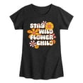 thumbnail image 1 of Instant Message - Stay Wild Flower Child - Toddler & Youth Girls Short Sleeve Graphic T-Shirt, 1 of 6