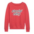 thumbnail image 1 of Instant Message - Stayin Cozy - Women's Lightweight French Terry Pullover, 1 of 6