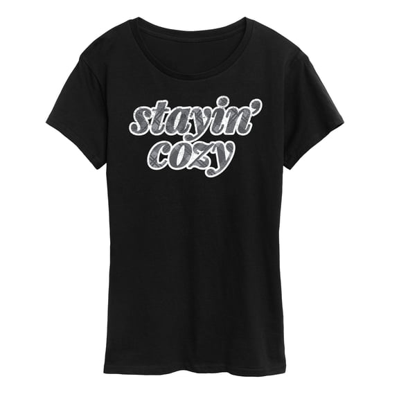 Instant Message - Stayin Cozy - Women's Short Sleeve Graphic T-Shirt