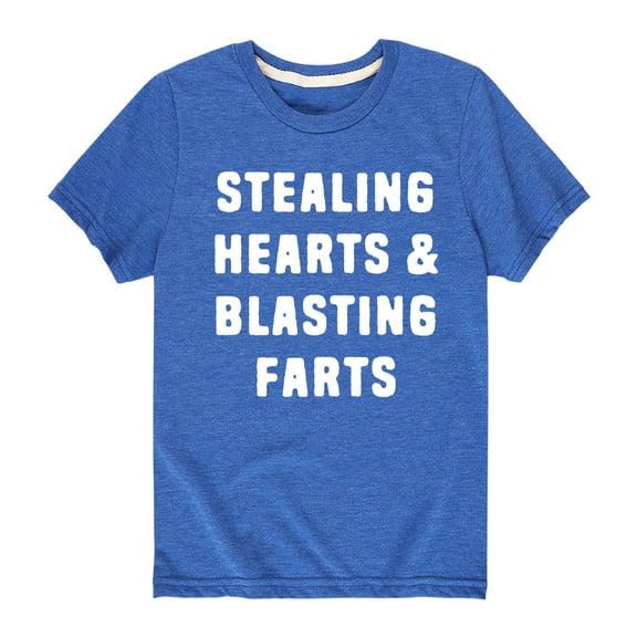Instant Message - Stealing Hearts And Blasting Farts - Valentine's Day - Youth Short Sleeve T-Shirt
