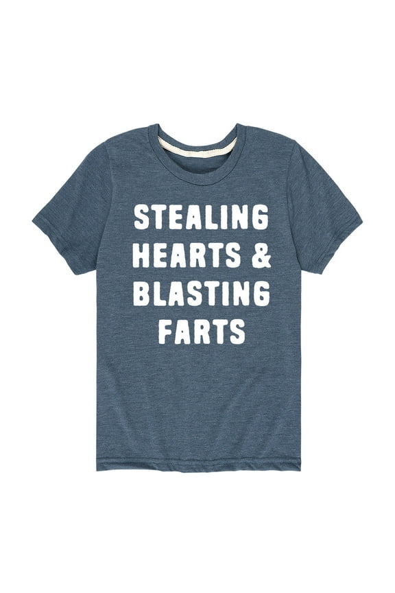 - Stealing Hearts And Blasting Farts - Valentine's Day - Youth Short Sleeve T-Shirt
