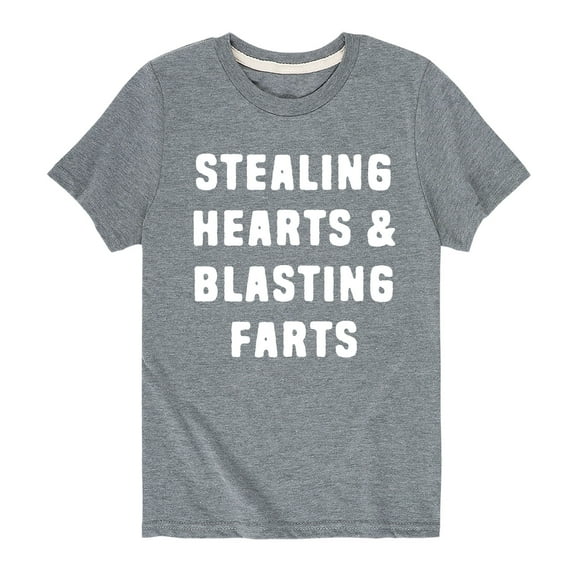 Instant Message - Stealing Hearts And Blasting Farts - Valentine's Day - Youth Short Sleeve T-Shirt