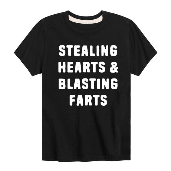 Instant Message - Stealing Hearts And Blasting Farts - Valentine's Day - Youth Short Sleeve T-Shirt