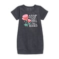 thumbnail image 1 of Instant Message - Stop And Smell The Roses - Toddler And Youth Fleece Dress, 1 of 4