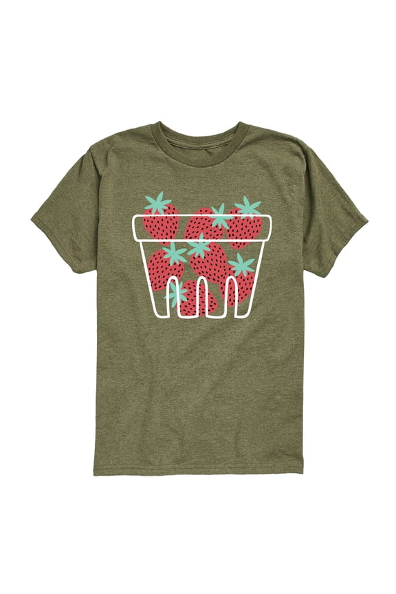 - Strawberry Basket - Youth Boys Short Sleeve Graphic T-Shirt