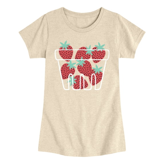 Instant Message - Strawberry Basket - Youth Girls Fitted Short Sleeve T-Shirt