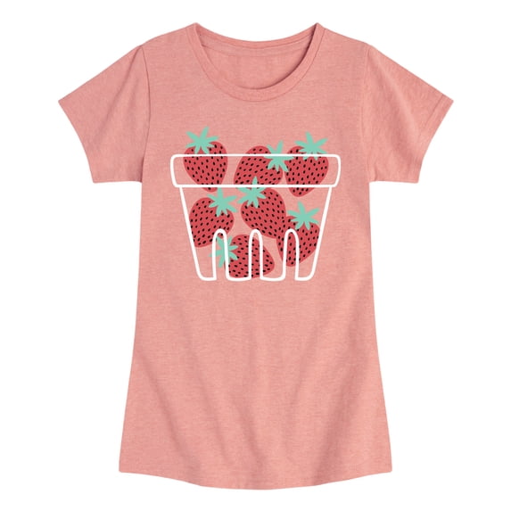 Instant Message - Strawberry Basket - Youth Girls Fitted Short Sleeve T-Shirt