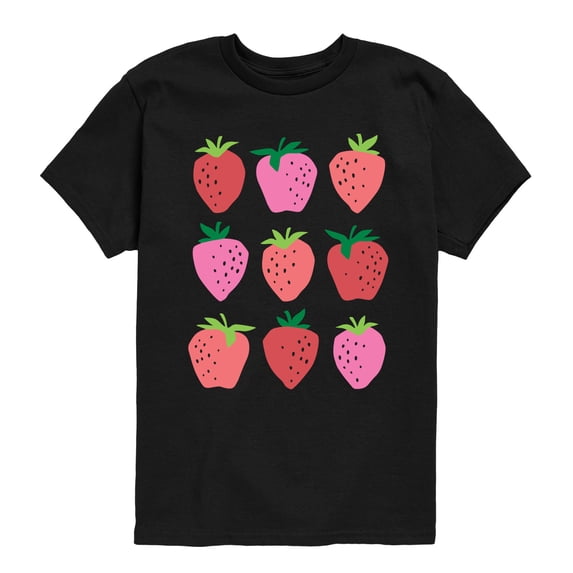 Instant Message - Strawberry Grid - Youth Boys Short Sleeve Graphic T-Shirt
