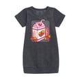 thumbnail image 1 of Instant Message - Strawberry Milk - Toddler & Youth Girls Fleece Dress, 1 of 1