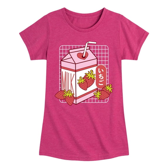 Instant Message - Strawberry Milk - Toddler & Youth Girls Short Sleeve Graphic T-Shirt