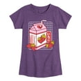 thumbnail image 1 of Instant Message - Strawberry Milk - Toddler & Youth Girls Short Sleeve Graphic T-Shirt, 1 of 6