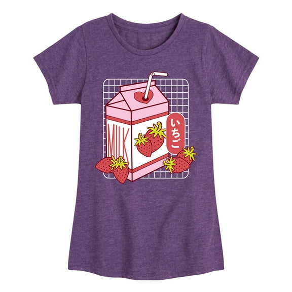 Instant Message - Strawberry Milk - Toddler & Youth Girls Short Sleeve Graphic T-Shirt