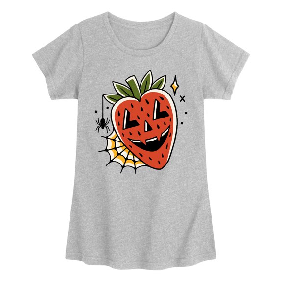 Instant Message - Strawberry Skull - Youth Girls Fitted Short Sleeve T-Shirt