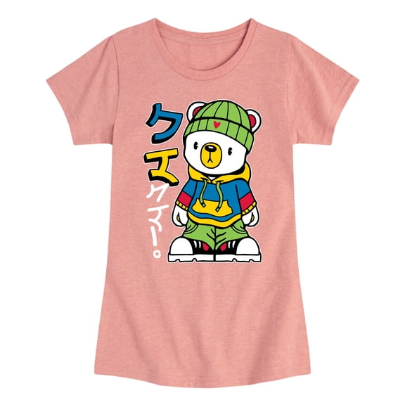 Instant Message - Streetwear Kuma - Toddler & Youth Girls Short Sleeve Graphic T-Shirt