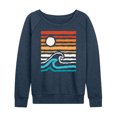 thumbnail image 1 of Instant Message - Striped Sunset - Women's Lightweight French Terry Long Sleeve Shirt, 1 of 6