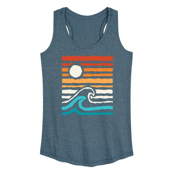 Instant Message - Striped Sunset - Women's Racerback Tank Top