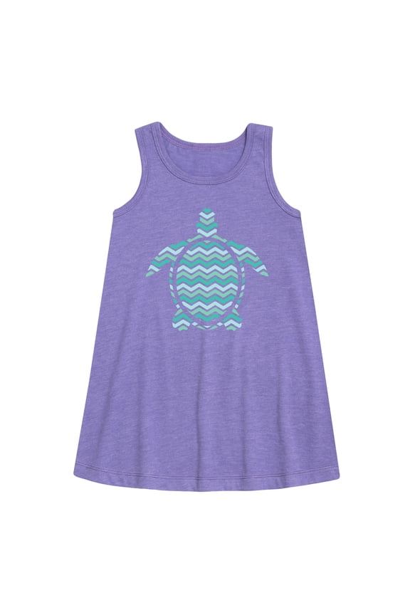 - Striped Turtle - Toddler & Youth Girls A-line Dress