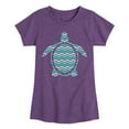 thumbnail image 1 of Instant Message - Striped Turtle - Toddler & Youth Girls Short Sleeve Graphic T-Shirt, 1 of 6