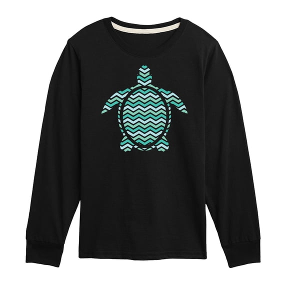 Instant Message - Striped Turtle - Toddler & Youth Long Sleeve Graphic T-Shirt