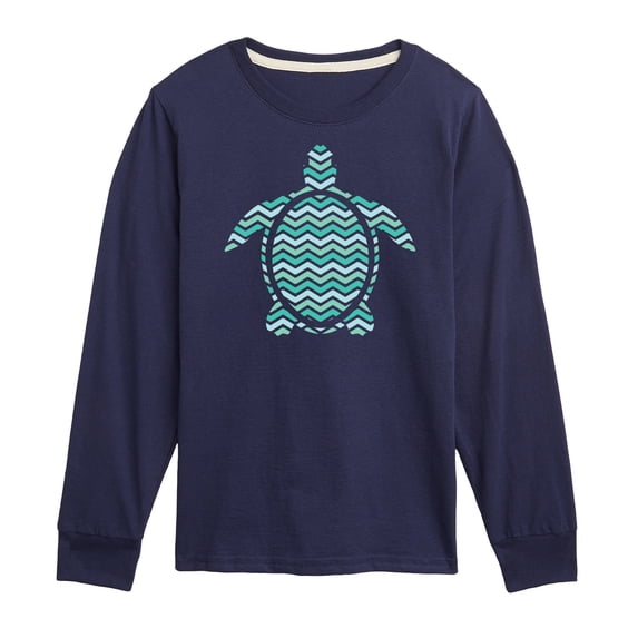 Instant Message - Striped Turtle - Toddler & Youth Long Sleeve Graphic T-Shirt