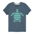 thumbnail image 1 of Instant Message - Striped Turtle - Toddler & Youth Short Sleeve Graphic T-Shirt, 1 of 6