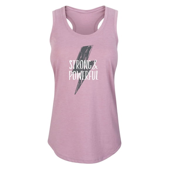 Instant Message - Strong And Powerful - Ladies Racerback Tank