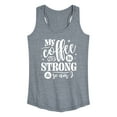 thumbnail image 1 of Instant Message - Strong Coffee Quote - Women's Racerback Tank Top, 1 of 6