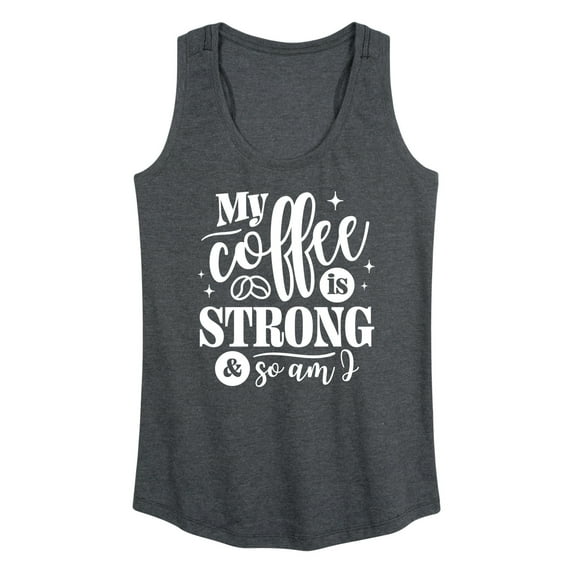 Instant Message - Strong Coffee Quote - Women's Racerback Tank Top